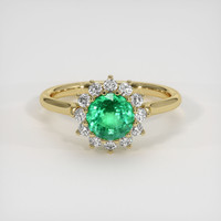 1.19 Ct. Emerald Ring, 18K Yellow Gold 1