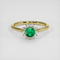 0.40 Ct. Emerald Ring, 18K Yellow Gold 1
