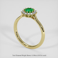 0.40 Ct. Emerald Ring, 18K Yellow Gold 2