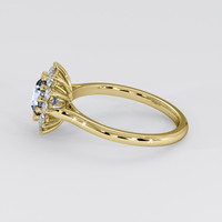 1.31 Ct. Greyish Blue Sapphire Ring, 18K Yellow Gold 4