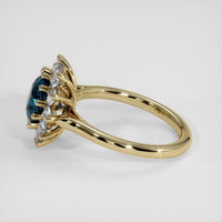 2.41 Ct. Greenish Blue Sapphire Ring, 18K Yellow Gold 4