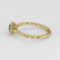 0.29 Ct. Greenish Blue Sapphire Ring, 18K Yellow Gold 4