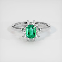 0.97 Ct. Emerald Ring, Platinum 950 1