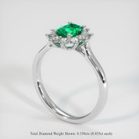 0.97 Ct. Emerald Ring, Platinum 950 2