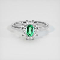0.43 Ct. Emerald Ring, Platinum 950 1