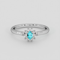 0.11 Ct. Bluish Green Paraiba Tourmaline Ring, 10K White Gold 1