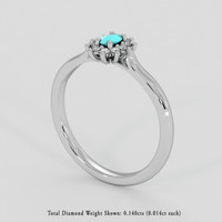 0.11 Ct. Bluish Green Paraiba Tourmaline Ring, 10K White Gold 2