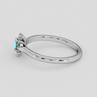 0.11 Ct. Bluish Green Paraiba Tourmaline Ring, 10K White Gold 4