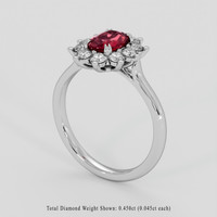 1.03 Ct. Ruby Ring, 10K White Gold 2