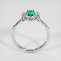 0.43 Ct. Emerald Ring, 18K White Gold 3