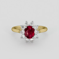 0.89 Ct. Ruby Ring, 18K White & Yellow 1