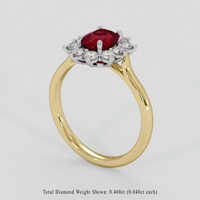 0.89 Ct. Ruby Ring, 18K White & Yellow 2