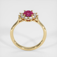 0.70 Ct. Pinkish Red Ruby Ring, 10K Yellow Gold 3