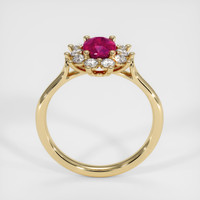 0.97 Ct. Pinkish Red Ruby Ring, 10K Yellow Gold 3