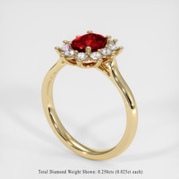 1.02 Ct. Ruby Ring, 10K Yellow Gold 2