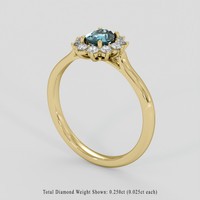 0.46 Ct. Greenish Blue Sapphire Ring, 10K Yellow Gold 2