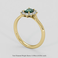 0.71 Ct. Bluish Green Sapphire Ring, 10K Yellow Gold 2