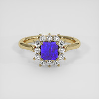 1.00 Ct. Blue Opal Ring, 14K Yellow Gold 1