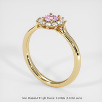 0.38 Ct. Purplish Pink Sapphire Ring, 14K Yellow Gold 2