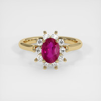 0.97 Ct. Ruby Ring, 14K Yellow Gold 1