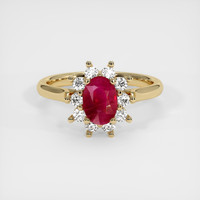 0.97 Ct. Ruby Ring, 14K Yellow Gold 1