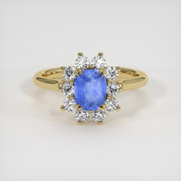 0.95 Ct. Blue Sapphire Ring, 14K Yellow Gold 1
