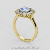 0.97 Ct. Blue Sapphire Ring, 14K Yellow Gold 2
