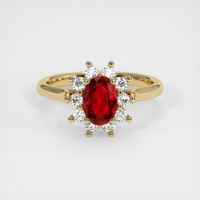 0.81 Ct. Ruby Ring, 14K Yellow Gold 1