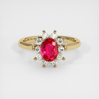 0.81 Ct. Ruby Ring, 14K Yellow Gold 1