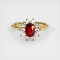 0.92 Ct. Ruby Ring, 14K Yellow Gold 1