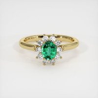 0.50 Ct. Emerald Ring, 18K Yellow Gold 1