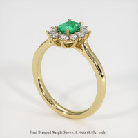 0.50 Ct. Emerald Ring, 18K Yellow Gold 2