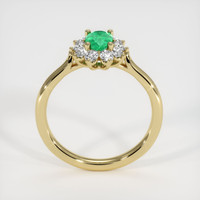0.42 Ct. Emerald Ring, 18K Yellow Gold 3