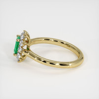 0.42 Ct. Emerald Ring, 18K Yellow Gold 4