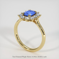 0.95 Ct. Blue Sapphire Ring, 18K Yellow Gold 2