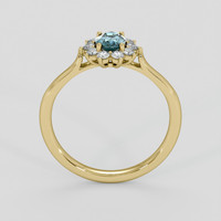0.46 Ct. Greenish Blue Sapphire Ring, 18K Yellow Gold 3