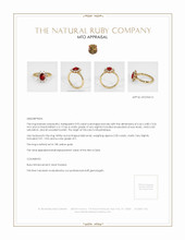 Ruby Ring 0.92 Ct., 18K Yellow Gold Appraisal