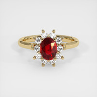 0.92 Ct. Ruby Ring, 18K Yellow Gold 1