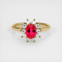 1.05 Ct. Ruby Ring, 18K Yellow Gold 1