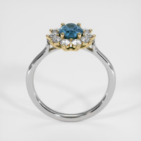 0.71 Ct. Greenish Blue Sapphire Ring, 14K Yellow & White 3
