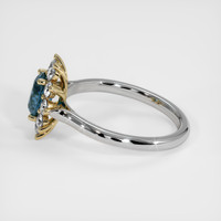 0.71 Ct. Greenish Blue Sapphire Ring, 18K Yellow & White 4