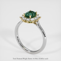 1.23 Ct. Bluish Green Sapphire Ring, 18K Yellow & White 2