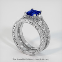2.19 Ct. Blue Sapphire Ring, Platinum 950 2