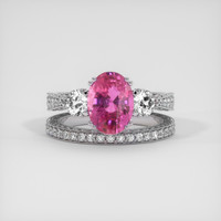 4.52 Ct. Pink Sapphire Ring, Platinum 950 1