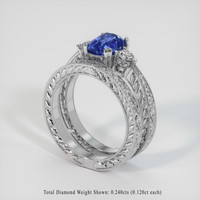 2.00 Ct. Blue Sapphire Ring, Platinum 950 2