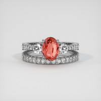 2.01 Ct. Padparadscha Sapphire Ring, Platinum 950 1