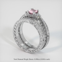 0.48 Ct. Pink Sapphire Ring, Platinum 950 2