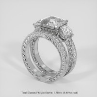 5.07 Ct. White Sapphire Ring, Platinum 950 2