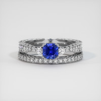 1.10 Ct. Blue Sapphire Ring, Platinum 950 1