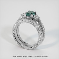1.51 Ct. Greenish Blue Sapphire Ring, Platinum 950 2